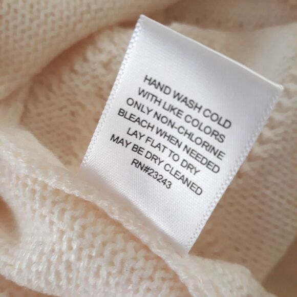 New York & Company Cowl Neck Sweater Women Med. Ivory Diamond Pattern Rhinestone - Picture 9 of 10